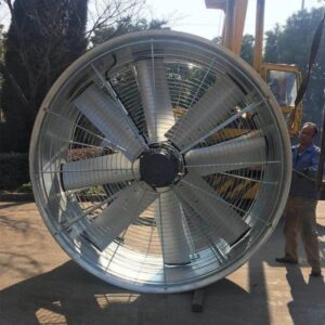 Axial flow fan with hollow aluminum alloy blades for closed circuit cooling tower / fluid cooler